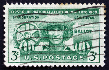 Postage stamp USA 1961 Puerto Rican Farmer