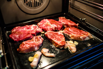 Pork cooked in oven.