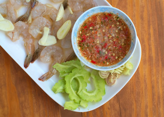 raw shrimp marinated in fish sauce