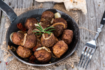 Homemade Meatballs in a pan