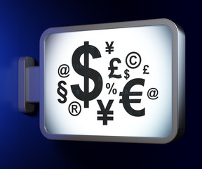 Finance concept: Finance Symbol on billboard background