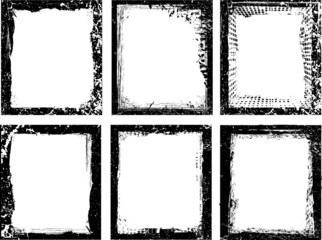 Set of grunge frames. vector illustration.