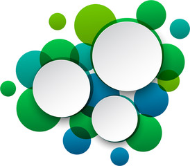 Paper white round speech bubbles.