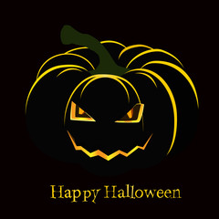 Scary face of halloween pumpkin. Vector