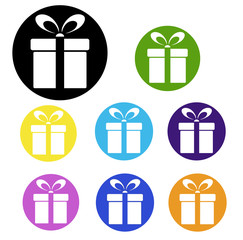 Gift box. Vector icon.