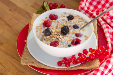 The oat flakes with berries