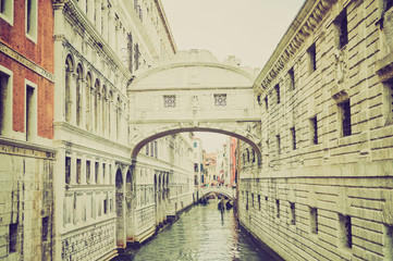 Bridge of Sighs Venice retro look
