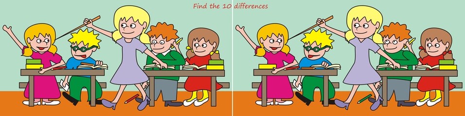 Find the 10 differences - classroom