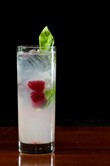 raspberry and  basil cocktail