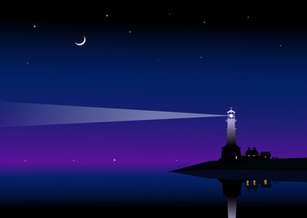 Lighthouse at night