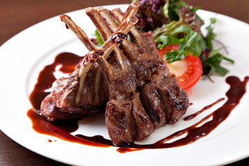 Roasted Chops on a white plate