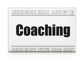 Education news concept: newspaper headline Coaching