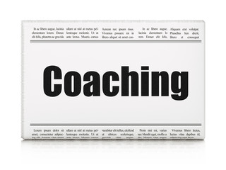 Obraz premium Education news concept: newspaper headline Coaching