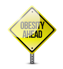 obesity ahead road sign illustration design