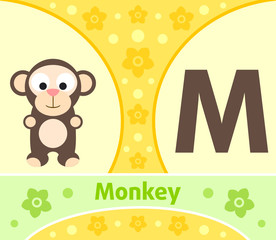 The English alphabet with Monkey