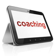 Education concept: Coaching on tablet pc computer
