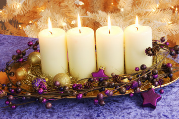 Advent Candles with christmas tree