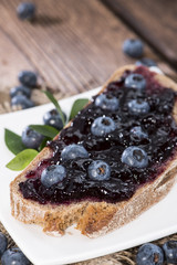 Slice of Bread with Blueberry Jam