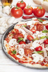 fresh healthy pizza - close up