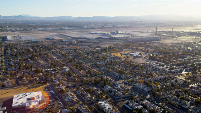Aerial view McCarran International Airport, Las Vegas, USA