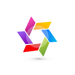 Abstract icon vector in vivid colors