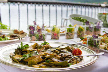 Zucchini platter at a hotel buffet