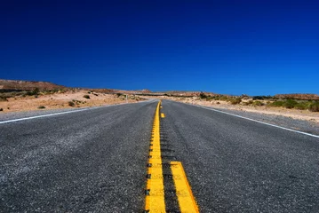Crédence de cuisine en verre imprimé Route 66 Route Américaine dans le désert