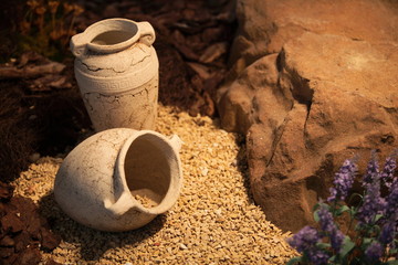 Ceramic vases clay jugs decoration and craft