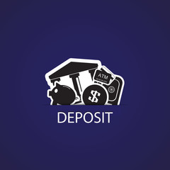 deposit bank icons design