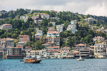 Fototapeta na wymiar The Bosphorus, also known as the Istanbul Strait, is a strait th