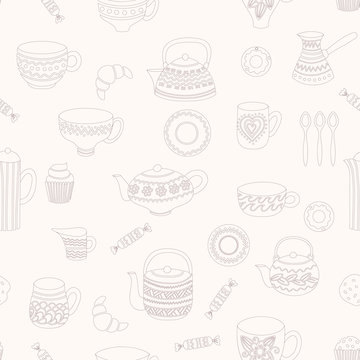 Fototapeta Tea seamless pattern