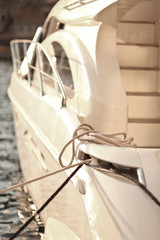 Luxury yachts in port