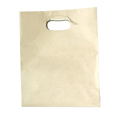 Recycled Shopping paper bag isolated on white background