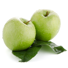 Two fresh green apples