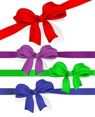 Ribbons and bows. Celebration gift vector design elements set.
