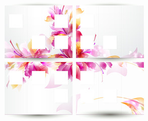 Brochure backgrounds with abstract flower