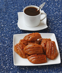 Homemade marshmallows and a white cup of coffee