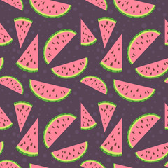 Watermelon vector colorful seamless pattern