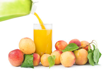Apricots and glass juice.