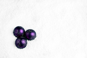 Baubles on snow