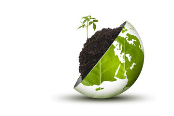 Eco world on white background