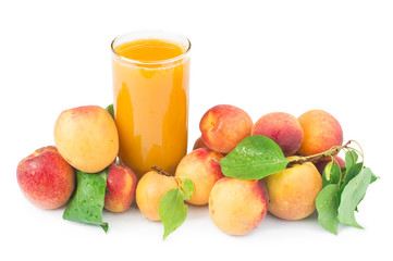 Apricots and glass juice.