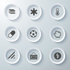 White 3d icons 3d icons set icon collection vector illustration