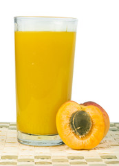 Apricots and glass juice.