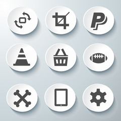 White 3d icons 3d icons set icon collection vector illustration