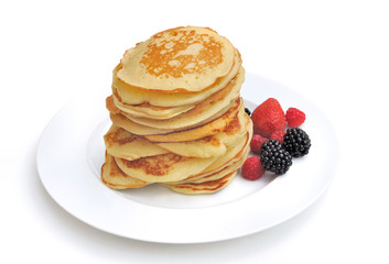 pancakes et fruits rouges