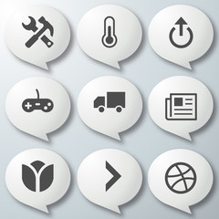 White 3d icons 3d icons set icon collection vector illustration