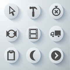White 3d icons 3d icons set icon collection vector illustration