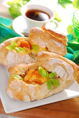 baked ciabatta stuffed with mushrooms,eggs and cheese