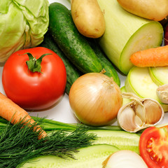 vegetables isolated on white background